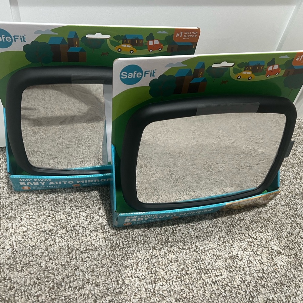 SafeFit 360° Pivot Baby Auto Mirror Set of 2 Crash Tested New